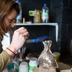 Rebecca Joselyn at work in her studio at Yorkshire Art Space’ Persistence Works in Sheffield 2017